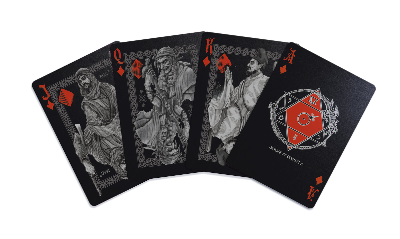 Wizards, Witches & Warlocks Waterproof Playing Cards | Black, Gold & Red