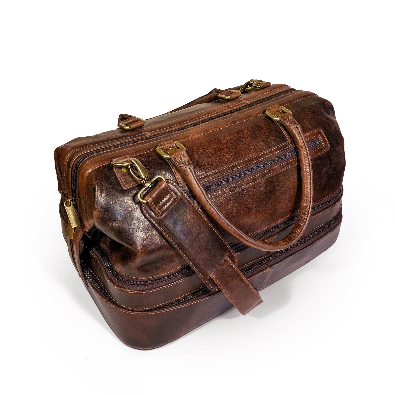 Leather Adventure Duffel with Shoe Compartment by Gent Supply Co. Gent Supply Co.
