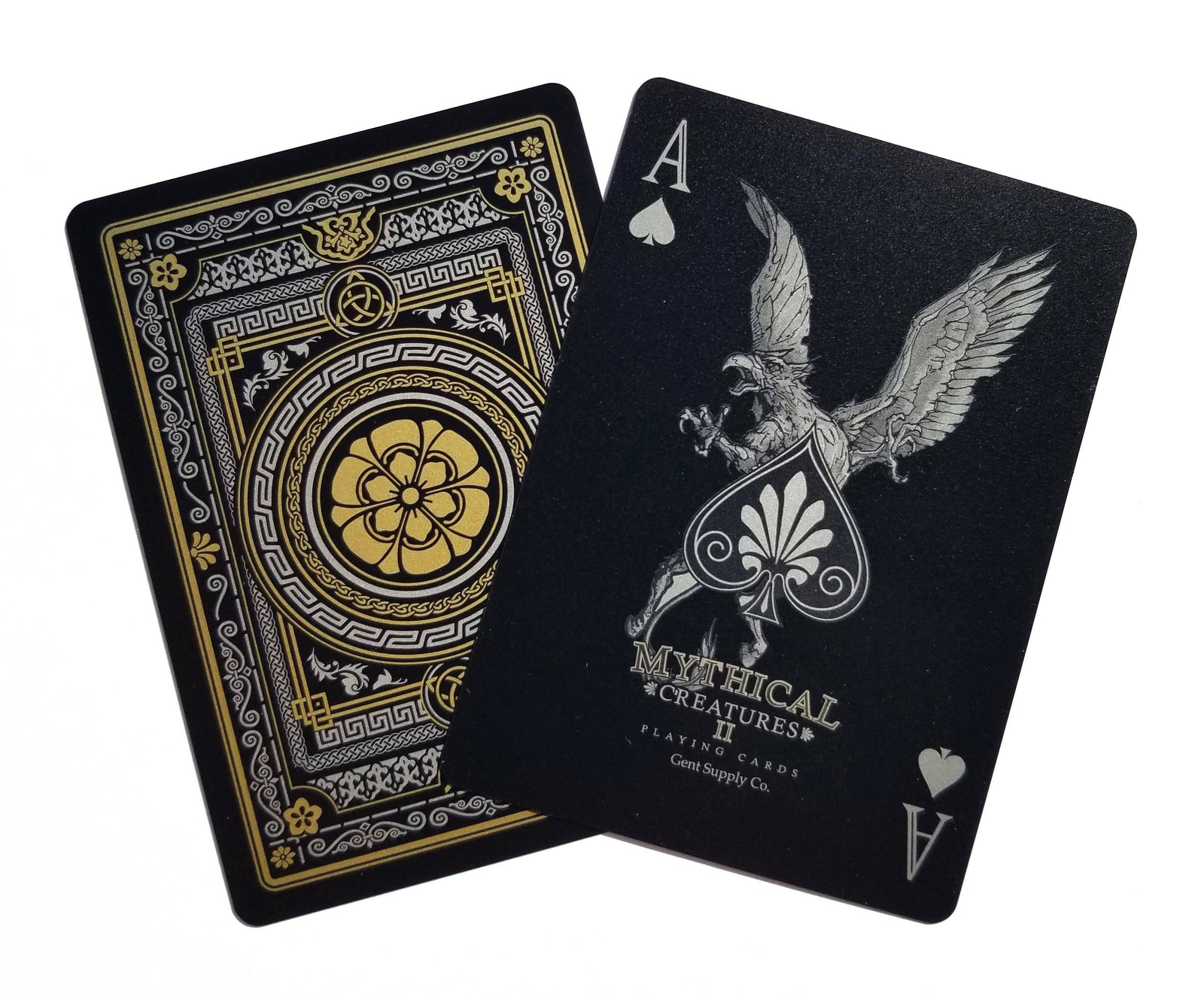 Mythical Creatures II Playing Cards - Black Silver & Gold Edition Gent Supply Co.