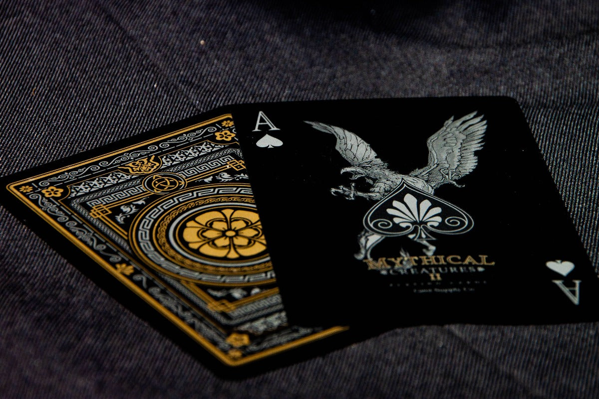 Mythical Creatures II Playing Cards - Black Silver & Gold Edition Gent Supply Co.