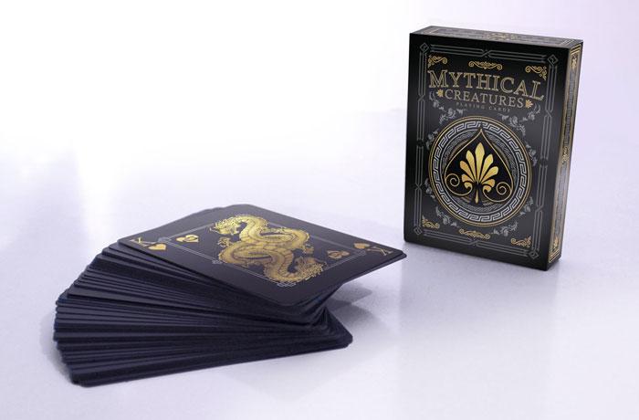 Mythical Creatures Playing Cards - Black Silver & Gold Edition Gent Supply Co.