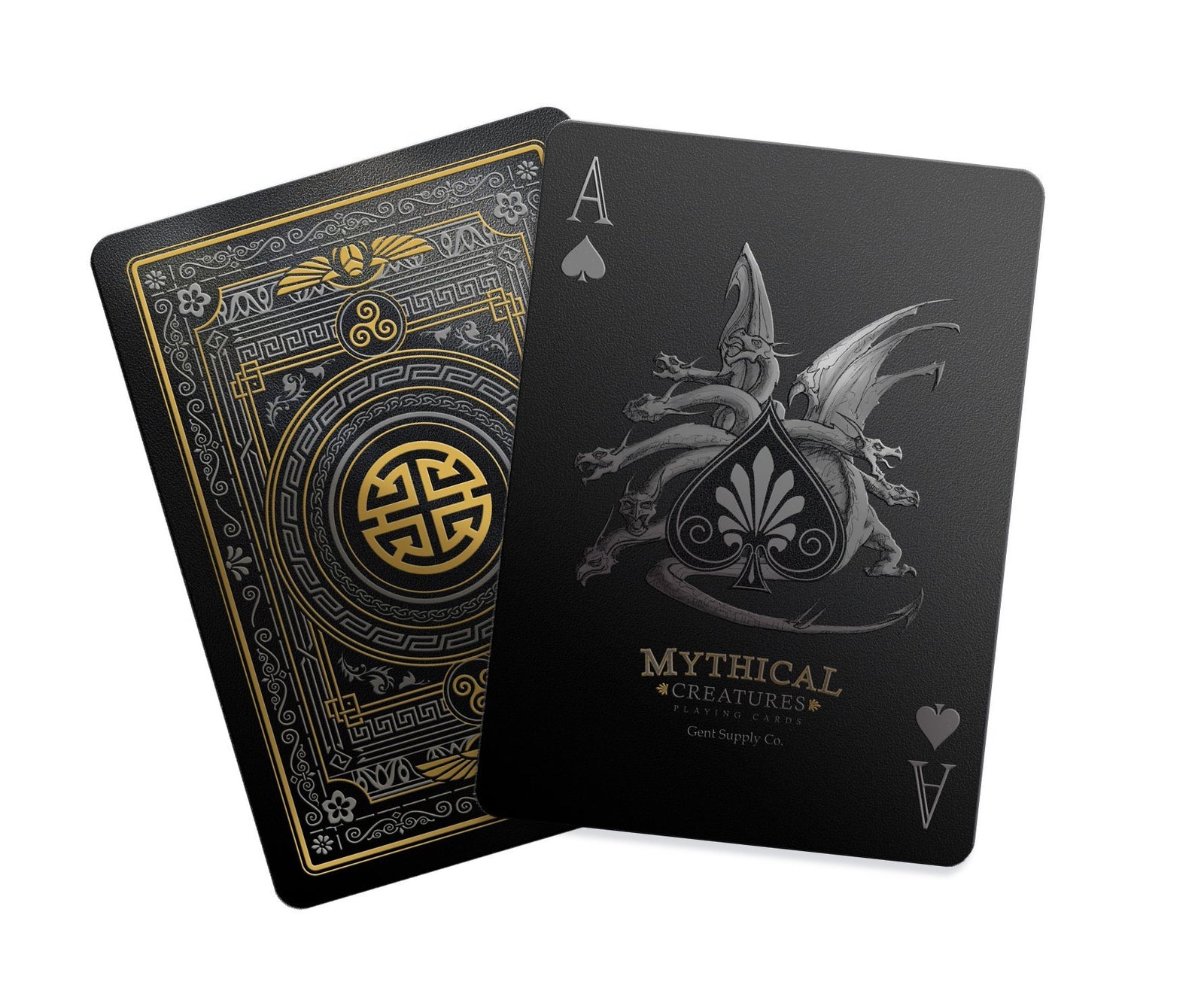 Mythical Creatures Playing Cards - Black Silver & Gold Edition Gent Supply Co.