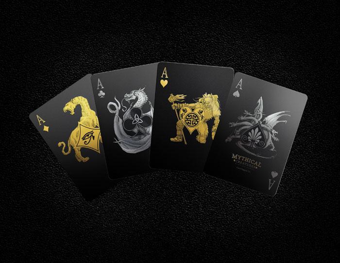 Mythical Creatures Playing Cards - Black Silver & Gold Edition Gent Supply Co.