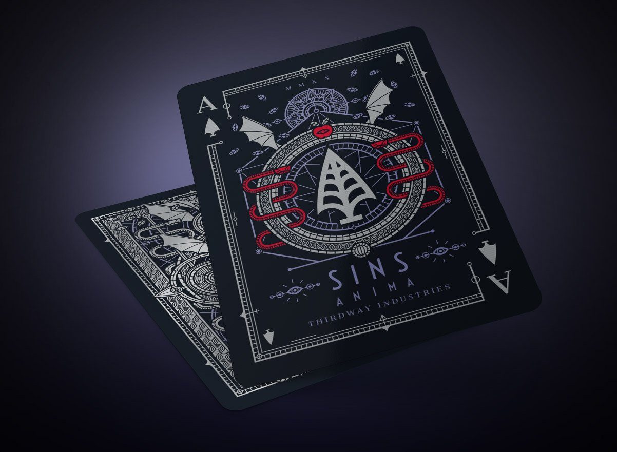 SINS Black Anima Playing Cards Gent Supply Co.