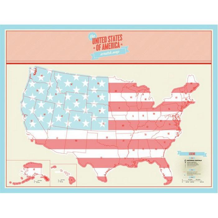 Travel USA Scratch Map Gent Supply Co. 