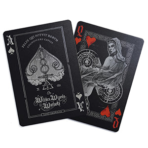 Wizards, Witches & Warlocks Waterproof Playing Cards | Black, Gold & Red