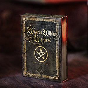 Wizards, Witches & Warlocks Waterproof Playing Cards | Black, Gold & Red
