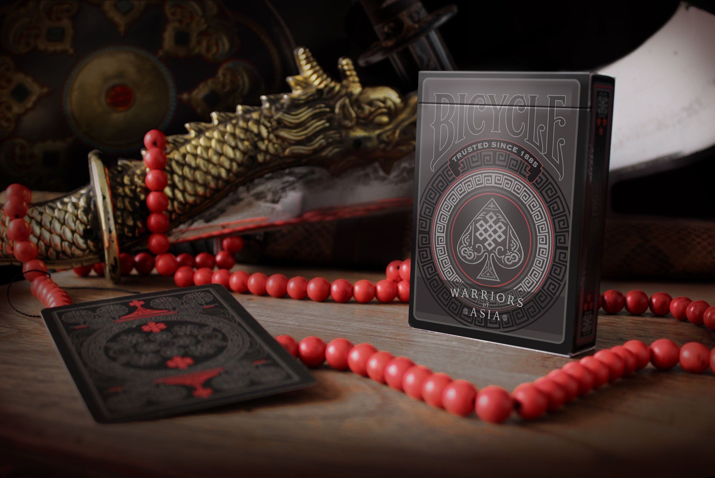 Warriors of Asia Playing Cards Black PVC Edition