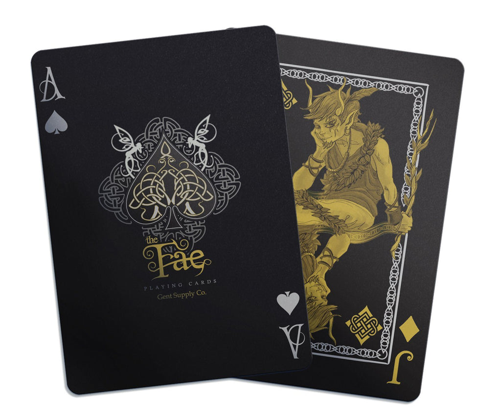 Gent Supply Mythical Creatures - Black Silver & Gold Edition Playing Cards