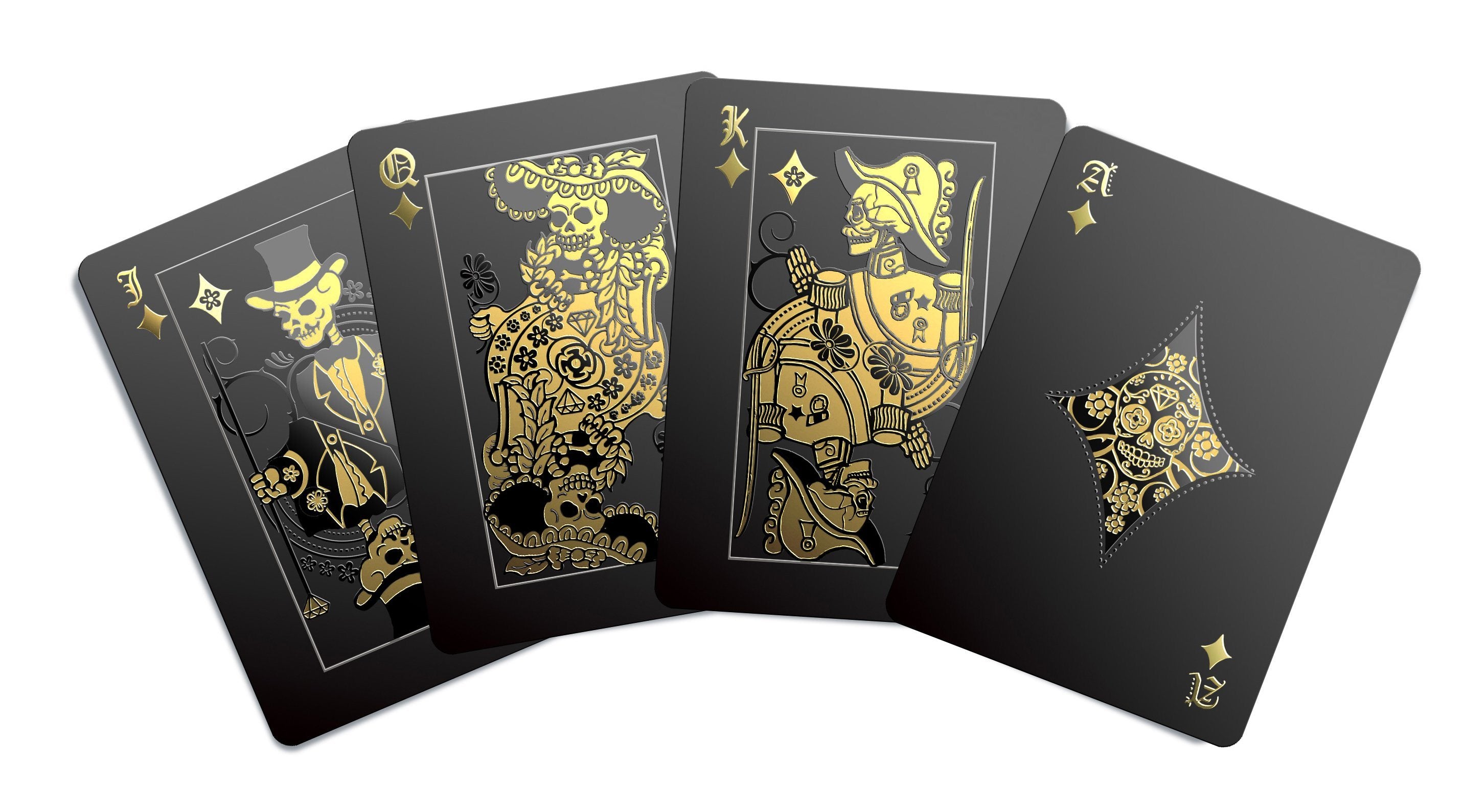 Day of The Dead Playing Cards - Gold, Silver & Black Edition