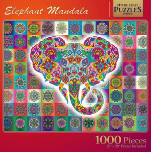 Elephant Mandala Jigsaw Puzzle - 1000 Pieces Gent Supply Co. 