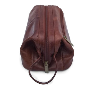  Maxwell Scott, Mens Luxury Leather Medium Wash Bag, The Duno  Medium, Classic Travel Dopp Kit Toiletry Bag