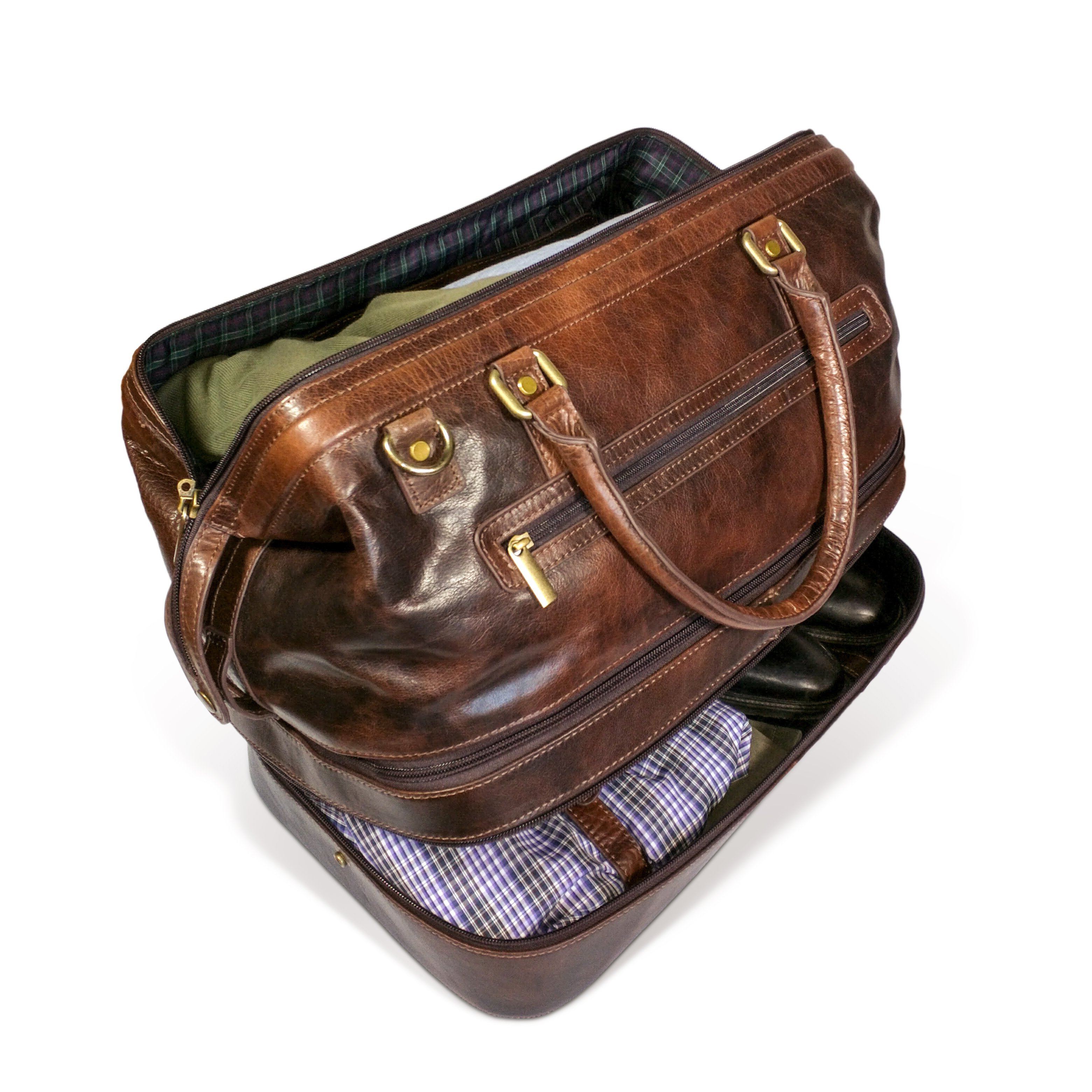 Leather Adventure Duffel with Shoe Compartment by Gent Supply Co.