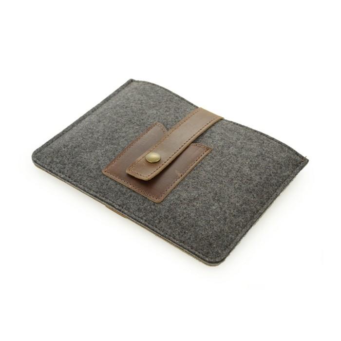 Leather and Wool Mini iPad Sleeve Rustico 