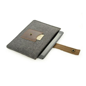 Leather and Wool Mini iPad Sleeve Rustico 
