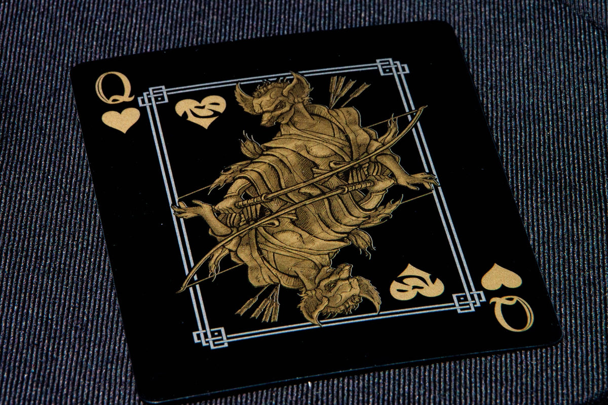 Mythical Creatures II Playing Cards - Black Silver & Gold Edition Gent Supply Co. 
