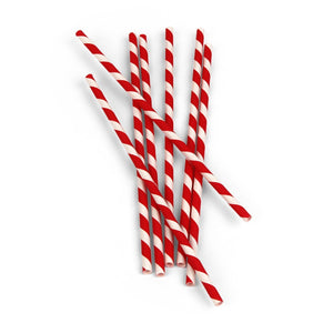 Red Striped Paper Straws Gent Supply Co. 